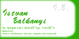 istvan balkanyi business card